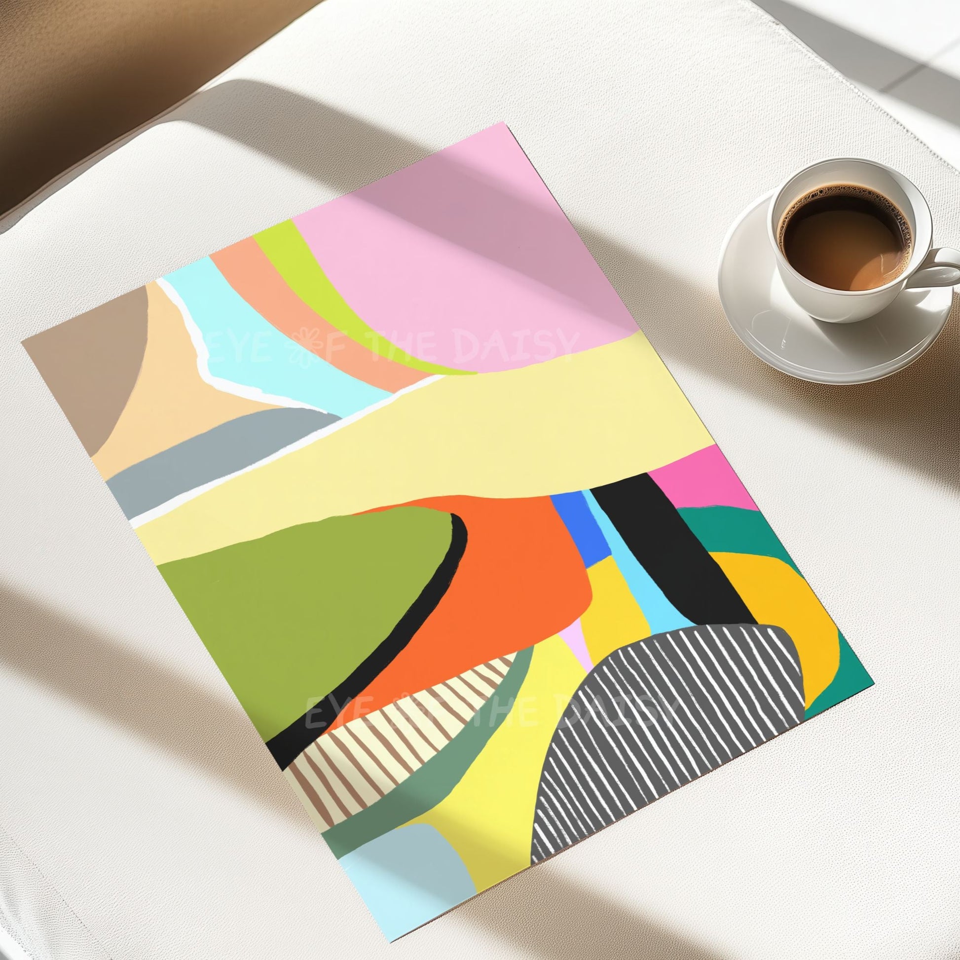 Colourful abstract poster download – digital wall art for holiday rental wall decor, kitchen or apartment decor