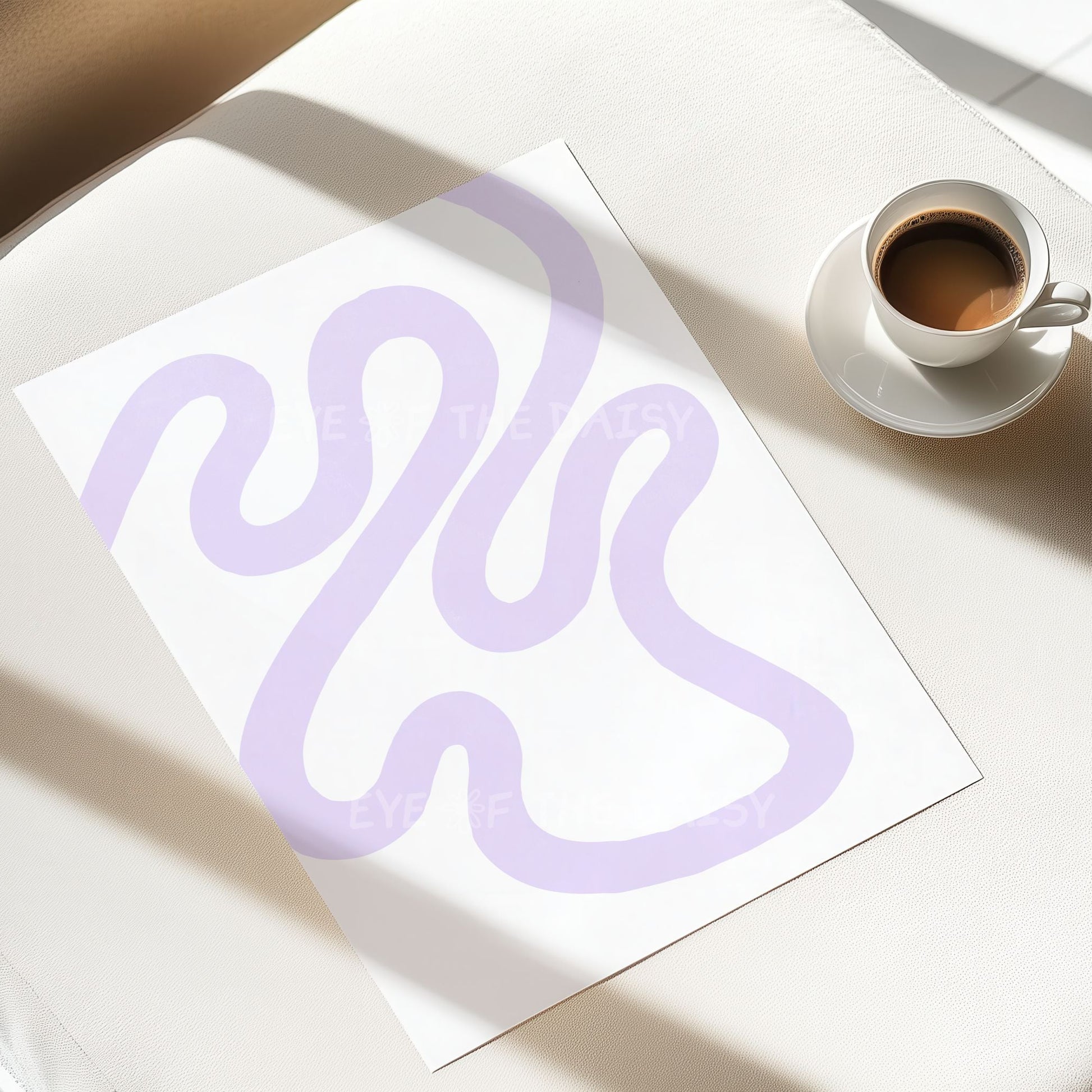 Set of 2 squiggle prints – pastel abstract poster download for stylish minimal or trendy living rooms