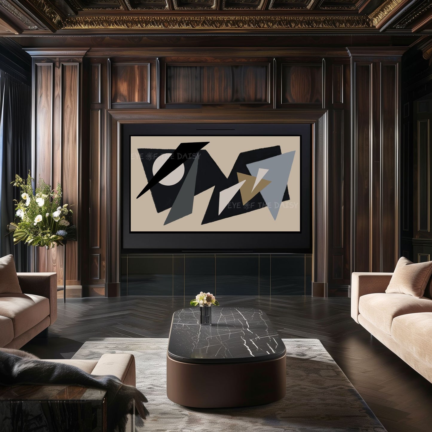 Mid Century Modern Abstract 4K TV Art | Contemporary Shapes Art for TV Screen