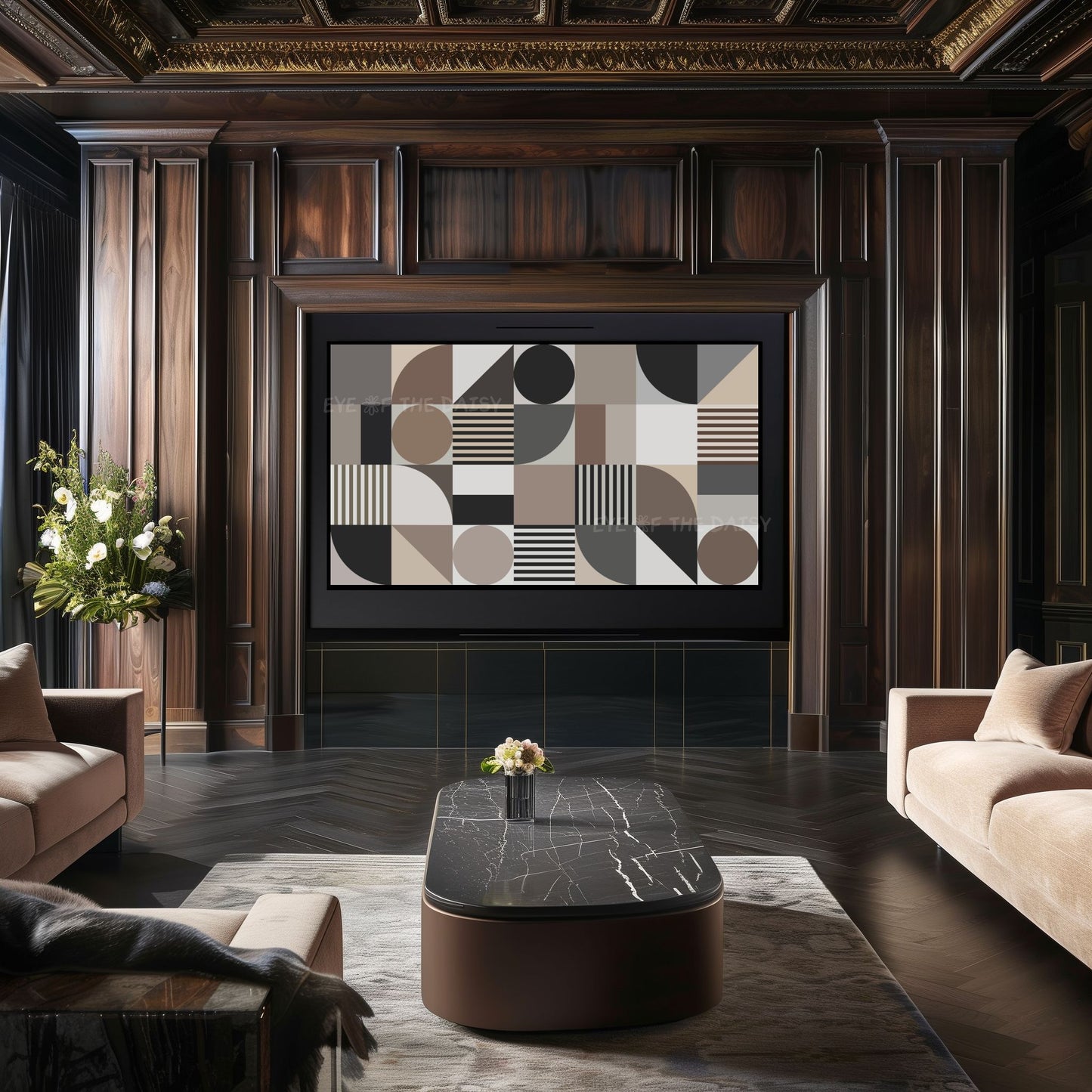 Contemporary Geometric Abstract 4K TV Art | Mid Century Modern TV Art 4K