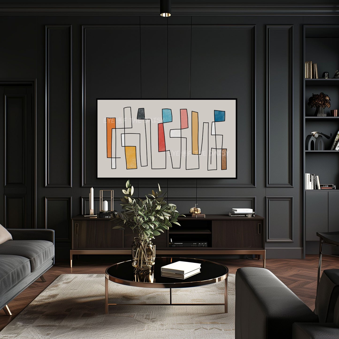 Mid Century Modern Abstract 4K TV Art | Contemporary Line Art for TV Screen