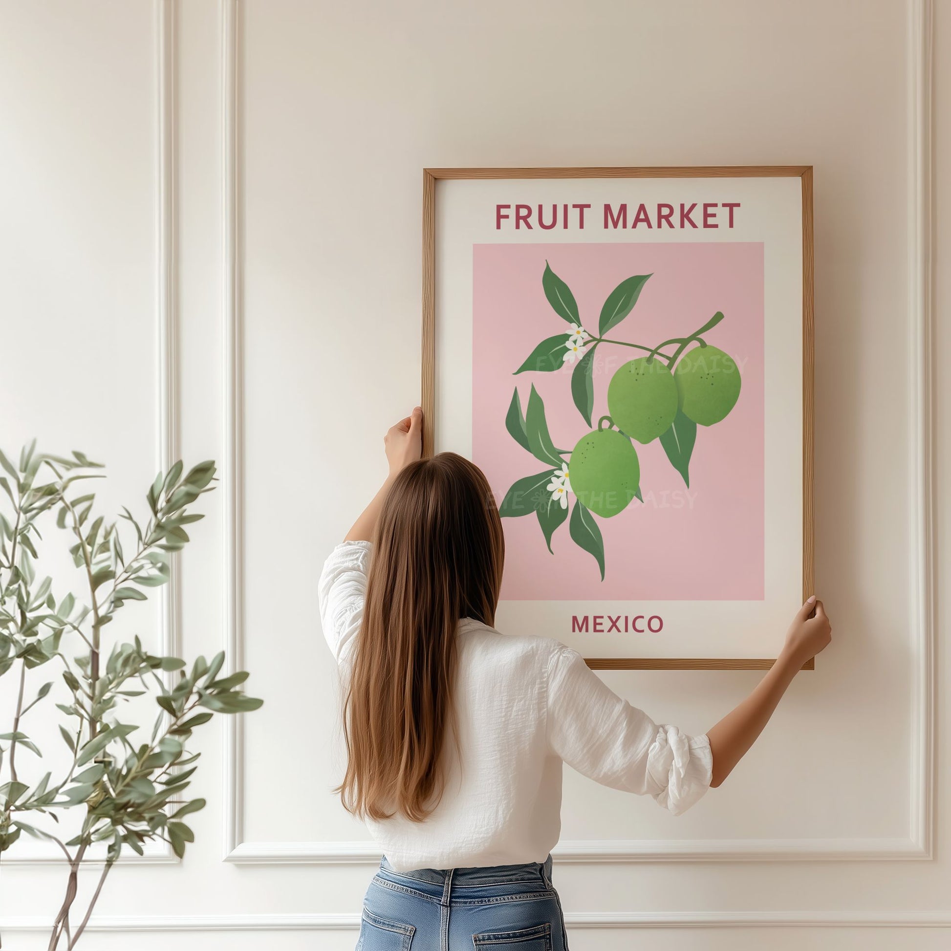 Lime artwork download — modern pastel printable wall art from Fruit Market Mexico, colourful fruit decor for DIY gallery walls
