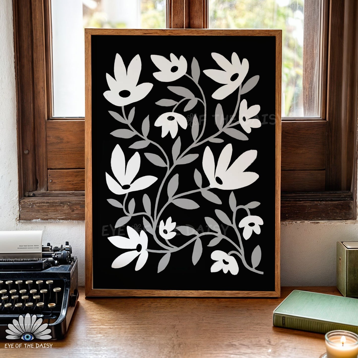 Modern black and white abstract printable wall art, digital download for stylish apartments or living spaces