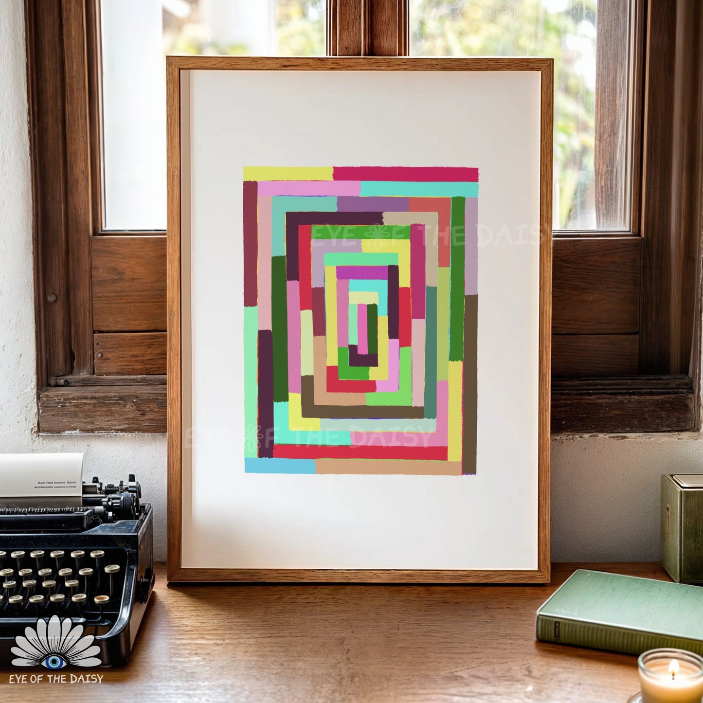 Minimalist colourful abstract poster, modern apartment gallery wall print for minimal living room