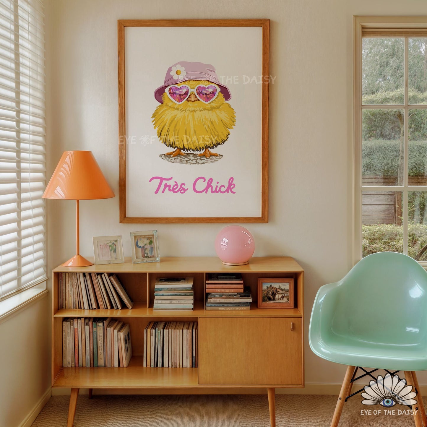 Funny Cute Chick Printable Wall Art | Fashion Spring Chick Print | Whimsical Easter Decor
