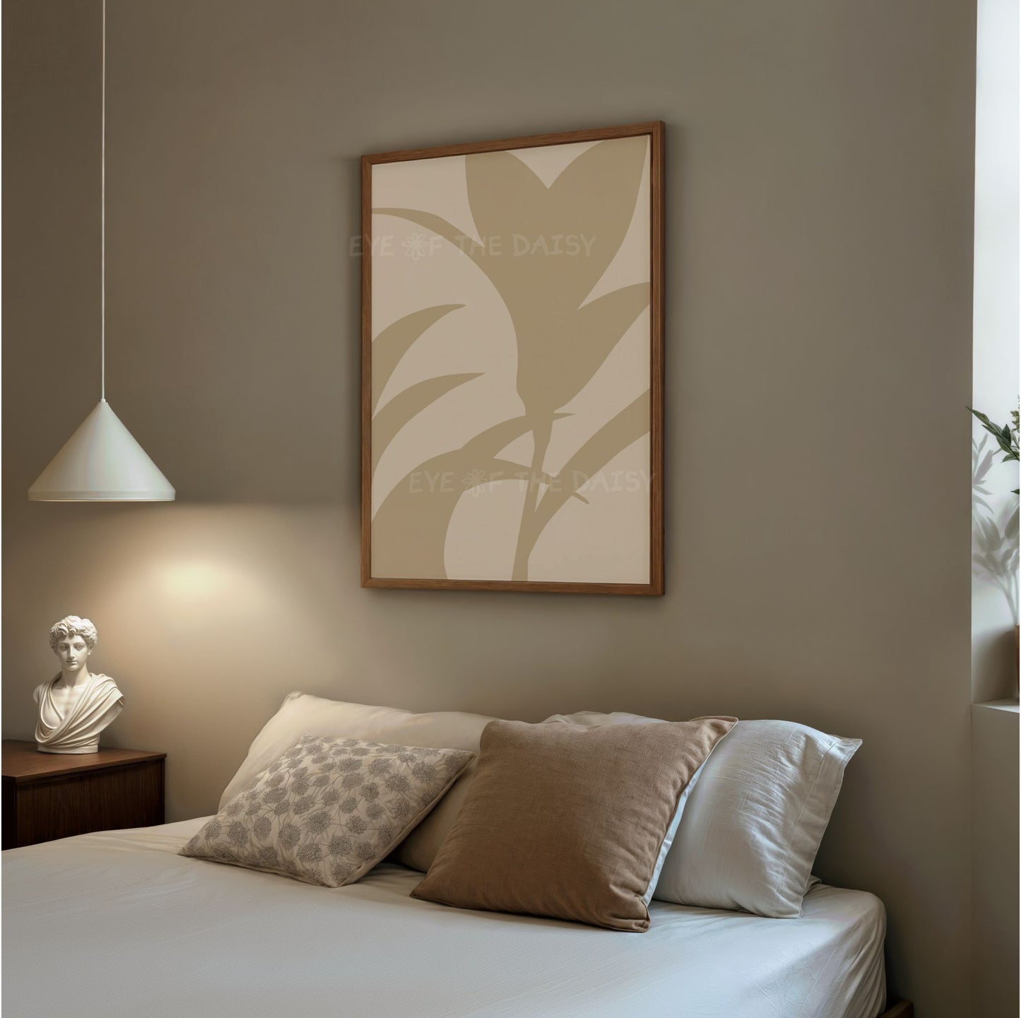 Neutral botanical art prints, downloadable wall decor for vacation rental, printable gallery wall artwork