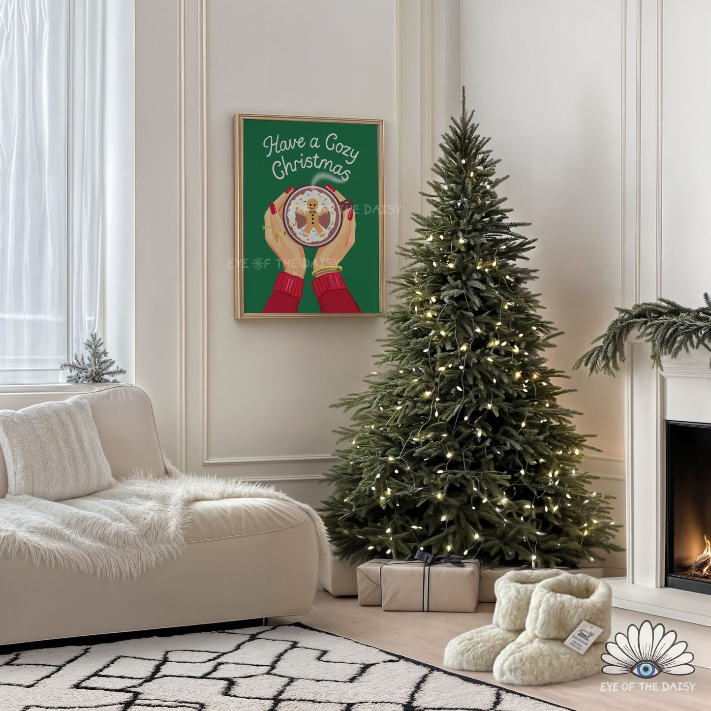 Festive Mug Print Digital Download | Christmas Hot Cocoa Station Printable Wall Art