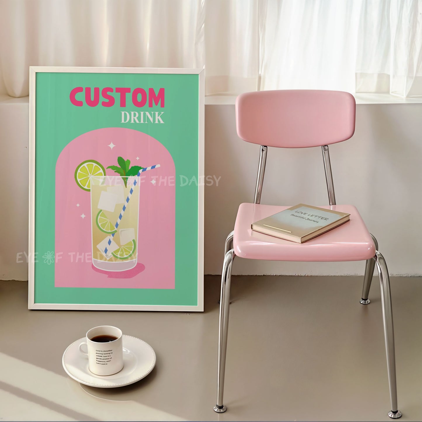 Custom Cocktail Digital Print | Personalised Drink Printable Wall Art | Signature Drink Art