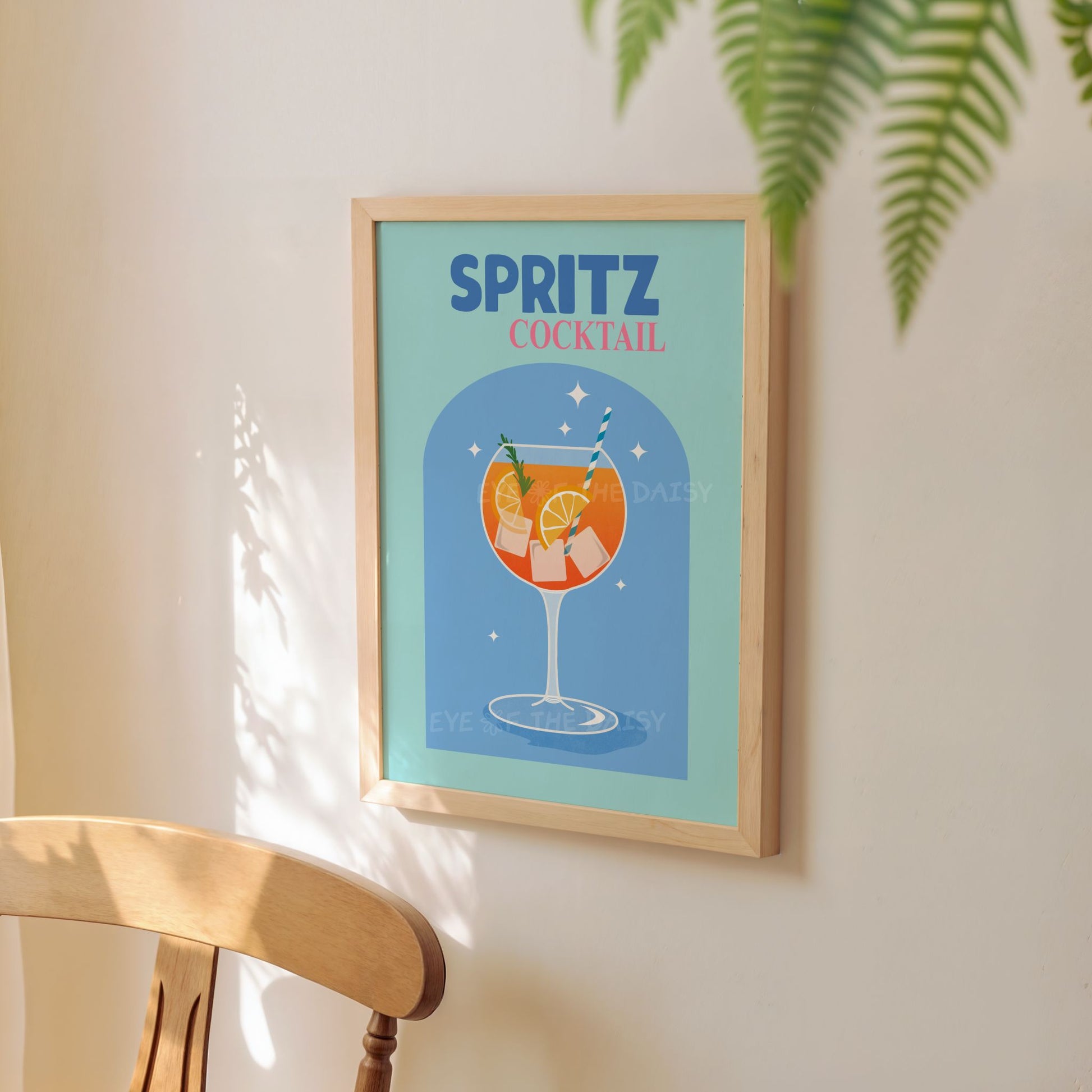 Vibrant Spritz Cocktail printable poster, bold Italian drink print perfect for college room decor or dorm room collage wall