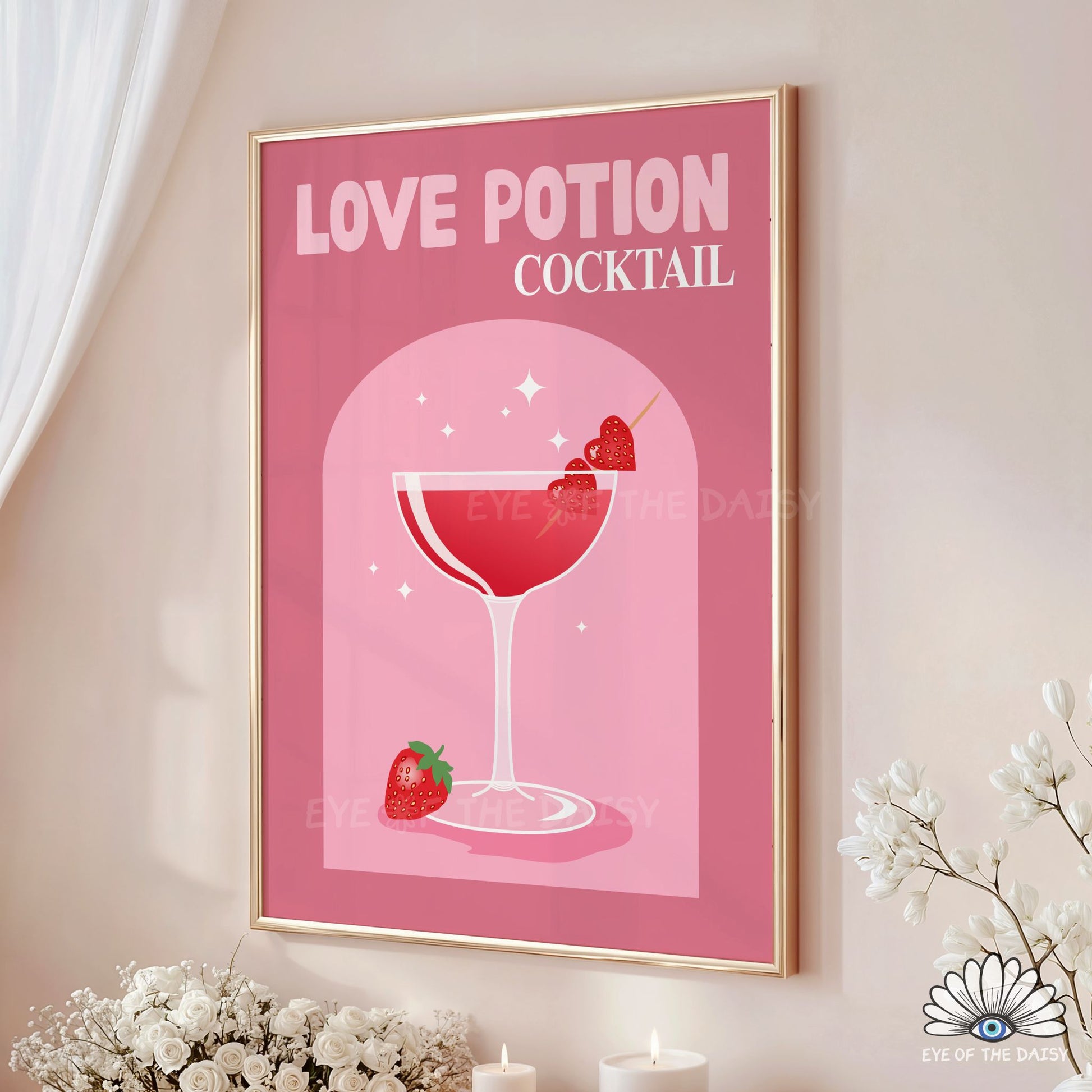 Three piece set of Valentine’s cocktail prints, printable poster bundle, retro drinks wall art for Galentine's