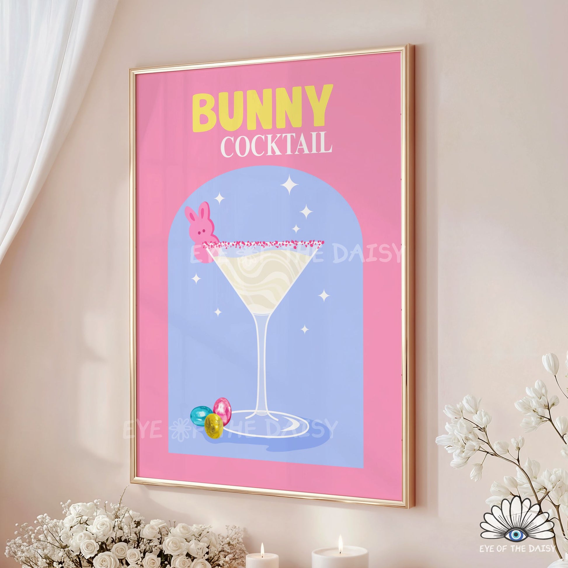 3-piece Easter cocktail printable set, Spring Spritz, Chocolate Egg Martini, Bunny Cocktail