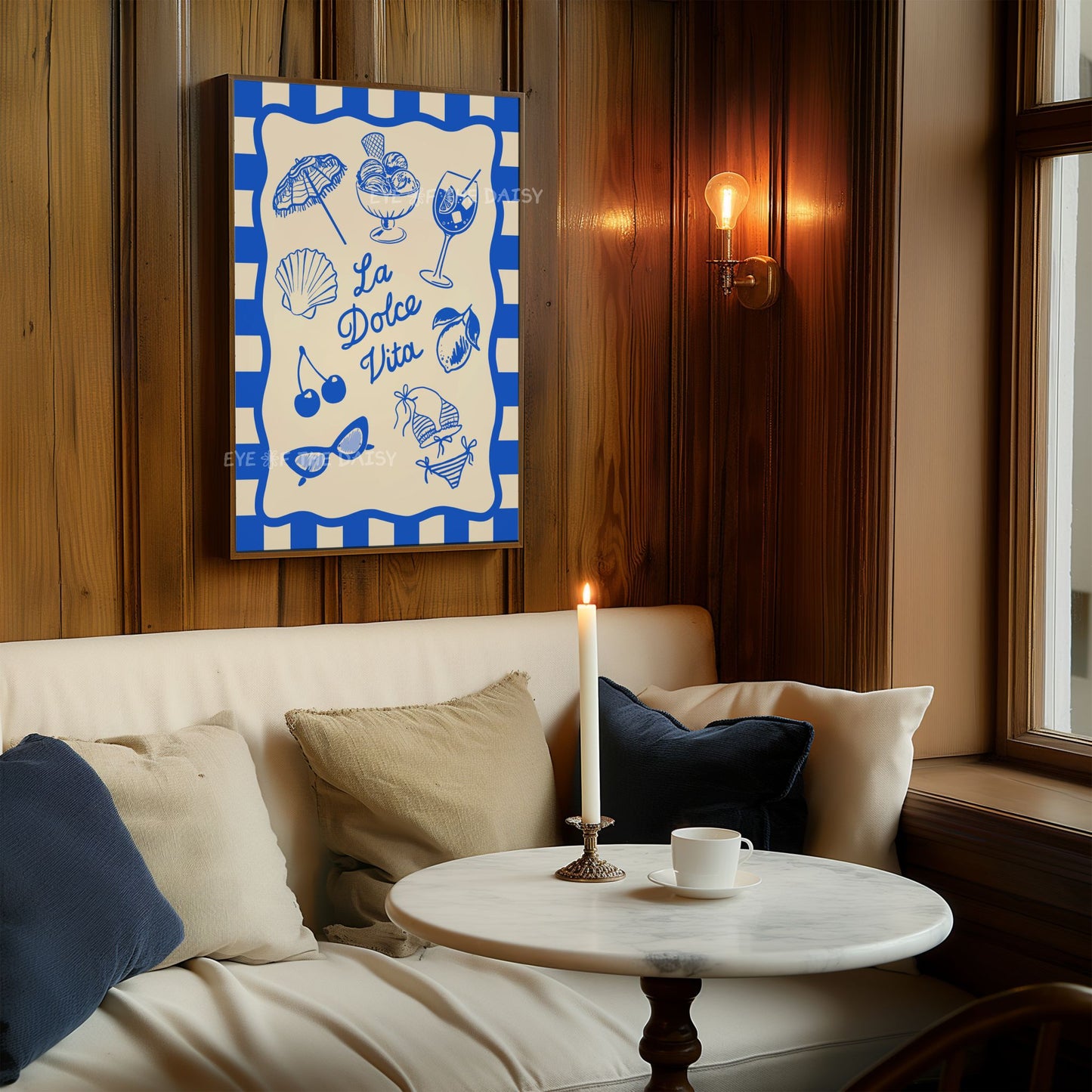 Italian summer digital download – La Dolce Vita print with spritz, gelato and beach vibes, printable poster for dining room wall