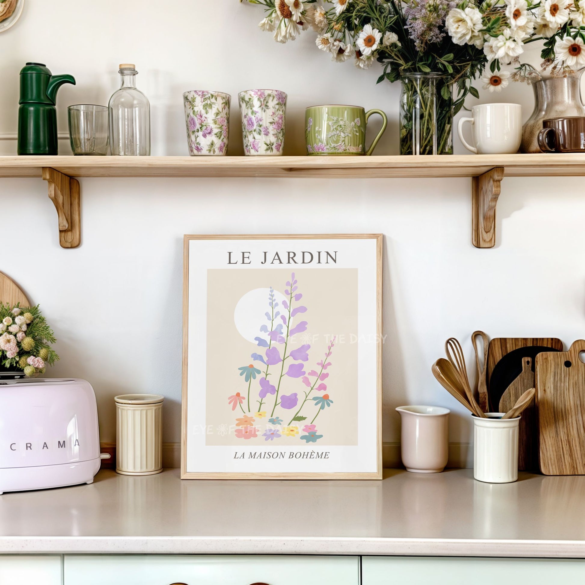 Snapdragon printable wall art – pastel botanical download, perfect DIY decor for a beachy summer rental or cozy vacation cottage