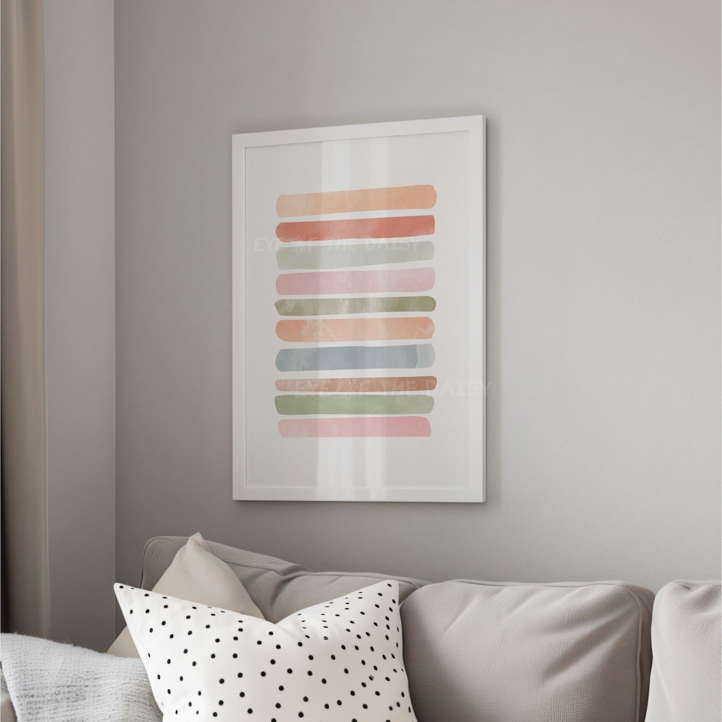 Modern neutral abstract print set — 3 printable watercolor wall art downloads with pastel tones for Scandinavian living room or boho spaces