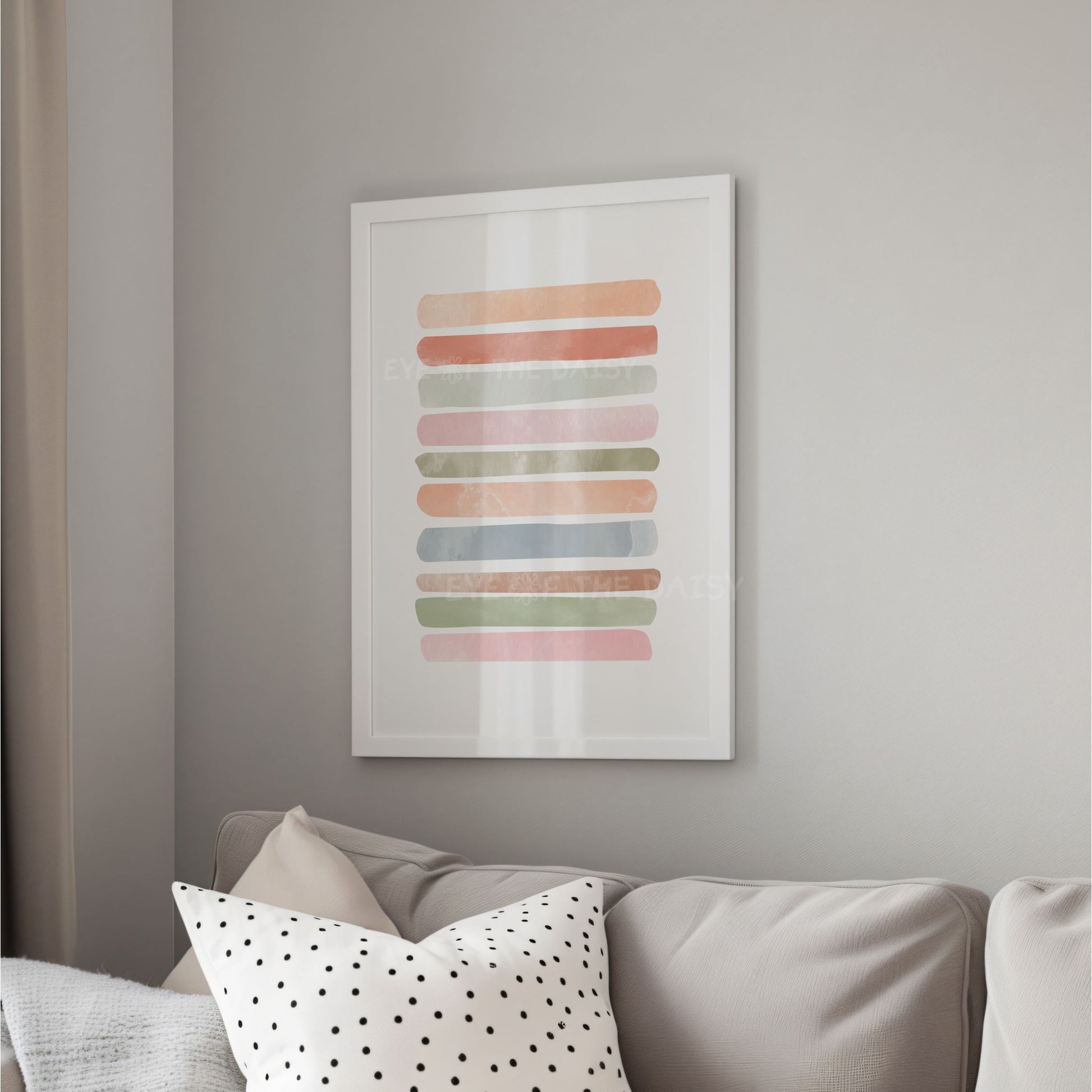 Modern neutral abstract print set — 3 printable watercolor wall art downloads with pastel tones for Scandinavian living room or boho spaces