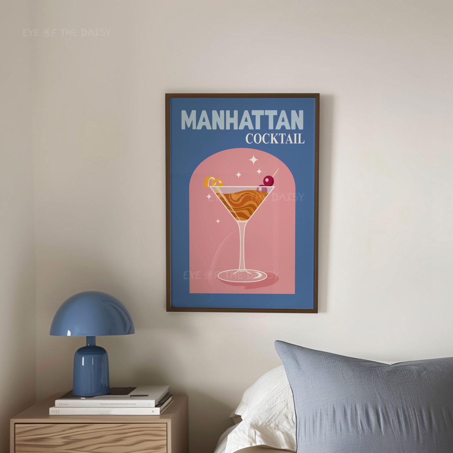 Colorful cocktail artwork prints set of 6, modern dorm room gallery wall decor, drinks printable poster set digital download