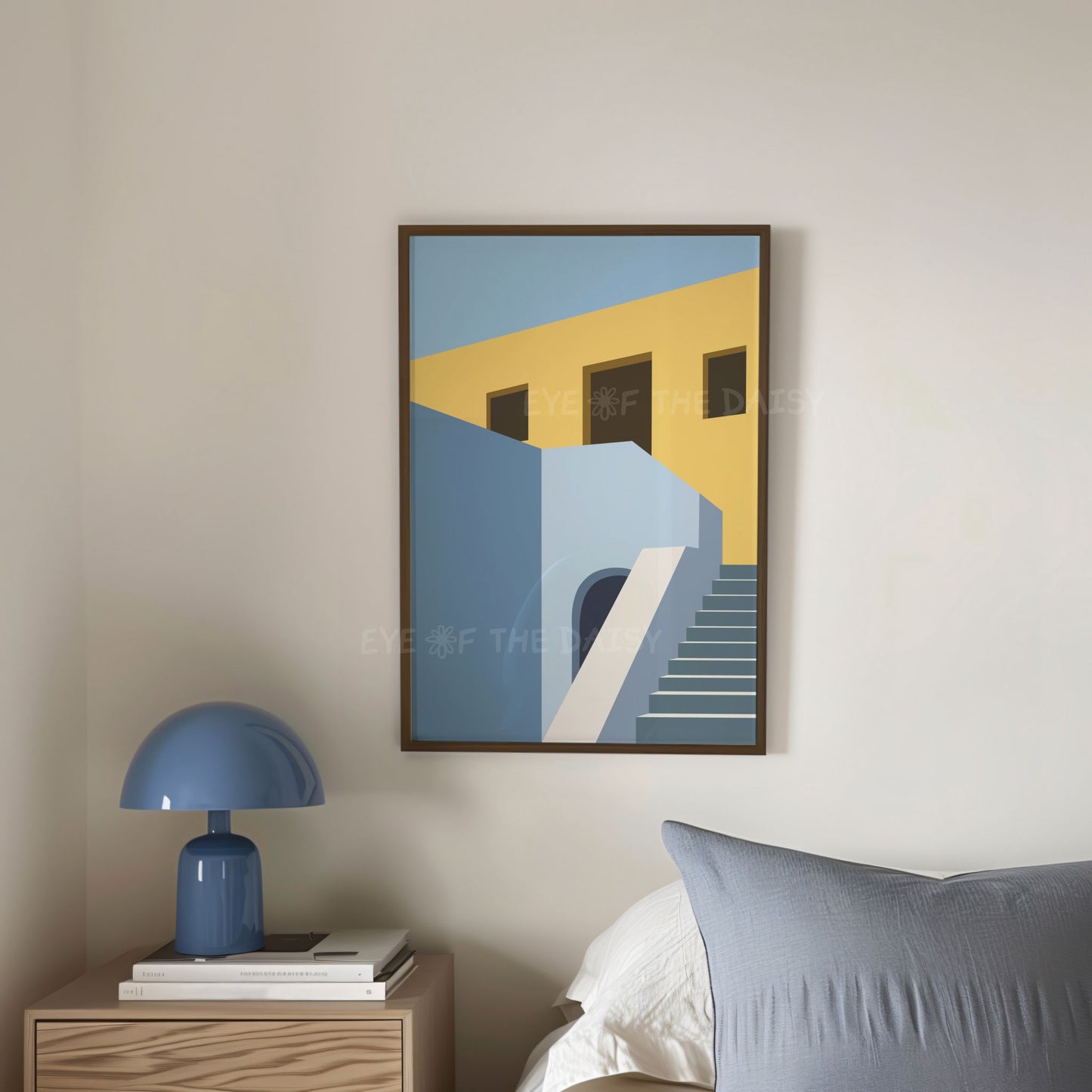 Vibrant abstract architecture print set of 6, colourful printable wall decor for modern bedroom gallery wall, Benidorm art print