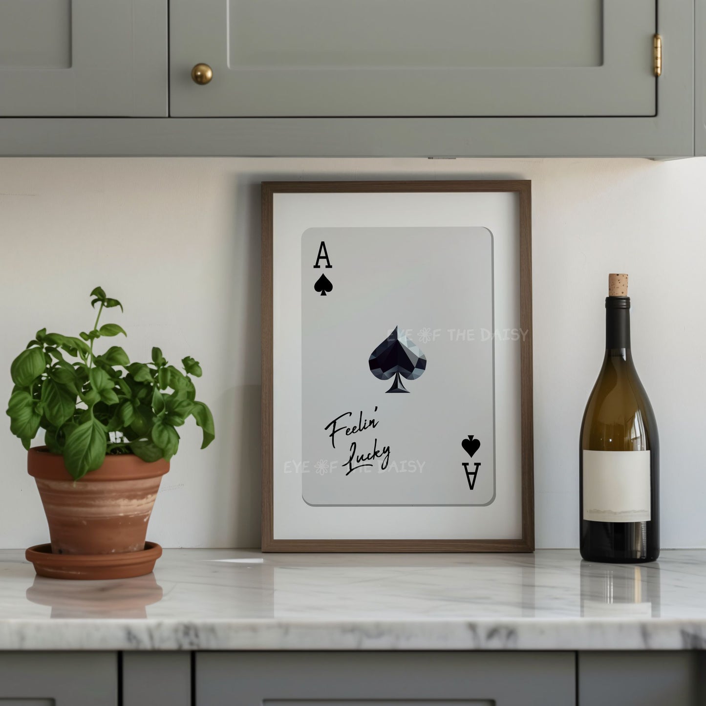 Ace of Spades art print, playing card printable gallery wall print for apartment, digital download with cool modern edge