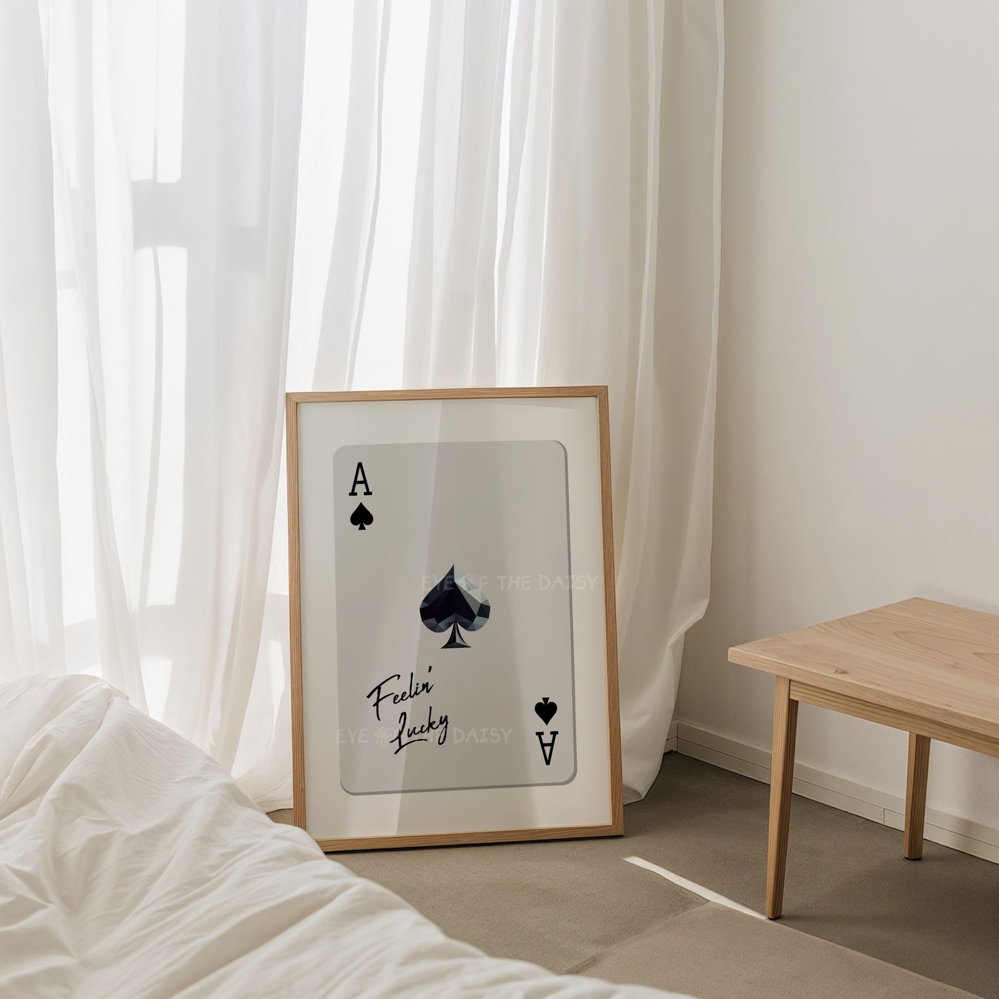 Modern Ace of Spades print, quirky Scandinavian wall art, instant printable poster for cool monochrome trendy bedroom