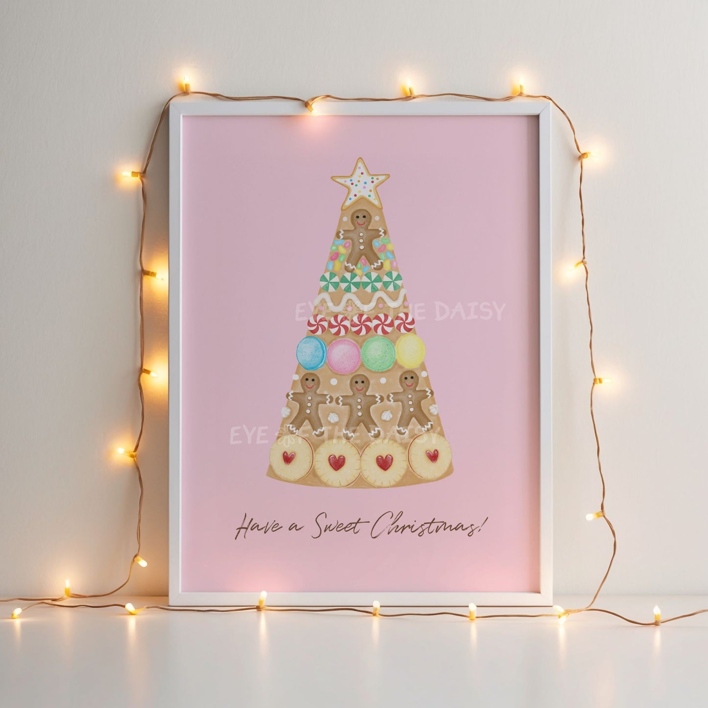 Christmas Gingerbread Print Download | Pink Holiday Kitchen Printable Wall Art