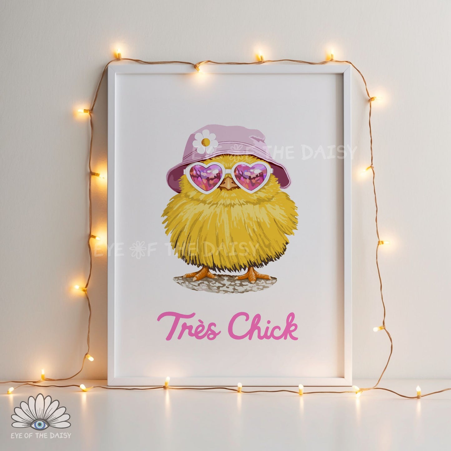 Funny Cute Chick Printable Wall Art | Fashion Spring Chick Print | Whimsical Easter Decor