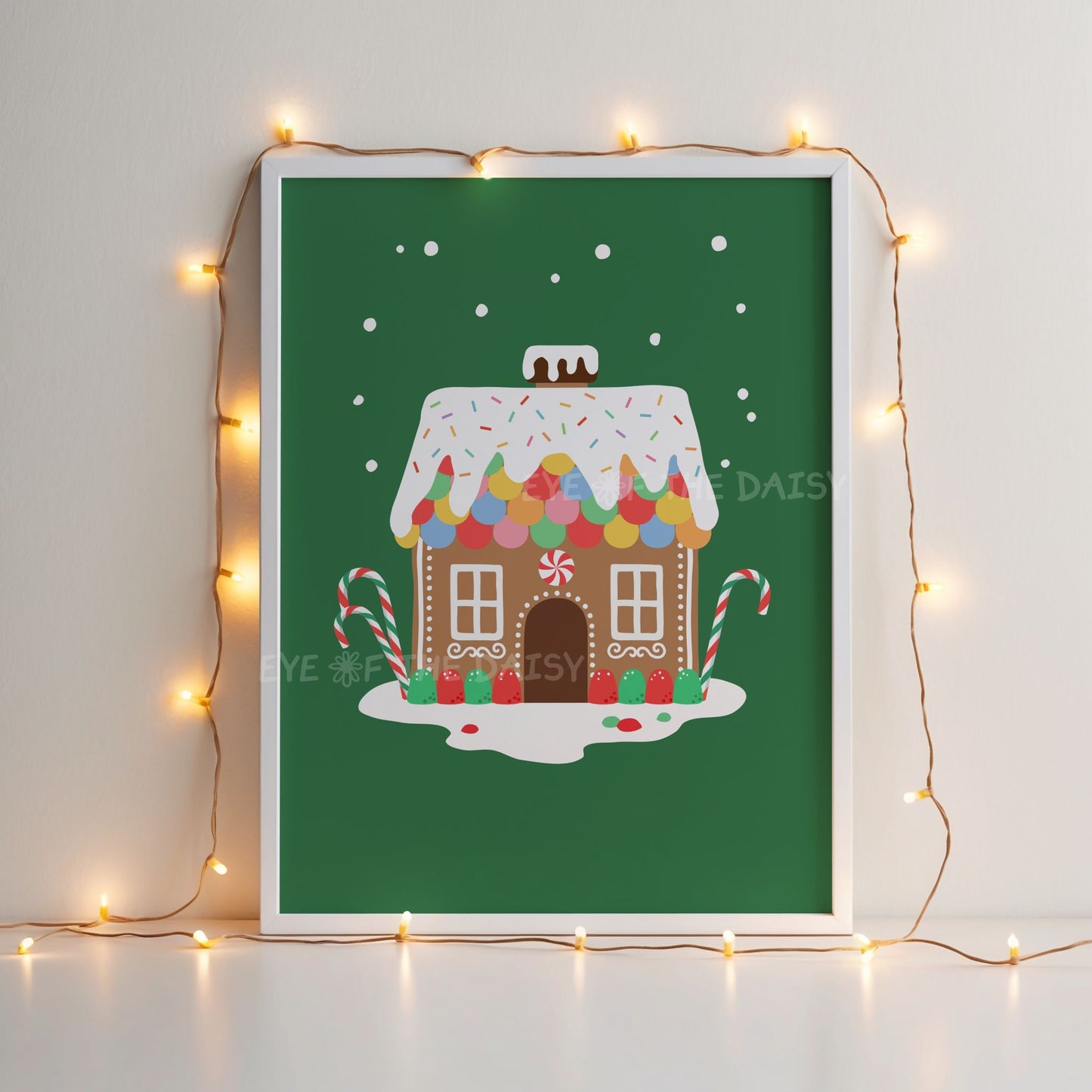 Set of 3 Gingerbread House Prints Digital Download | Vintage Christmas Printable Wall Art