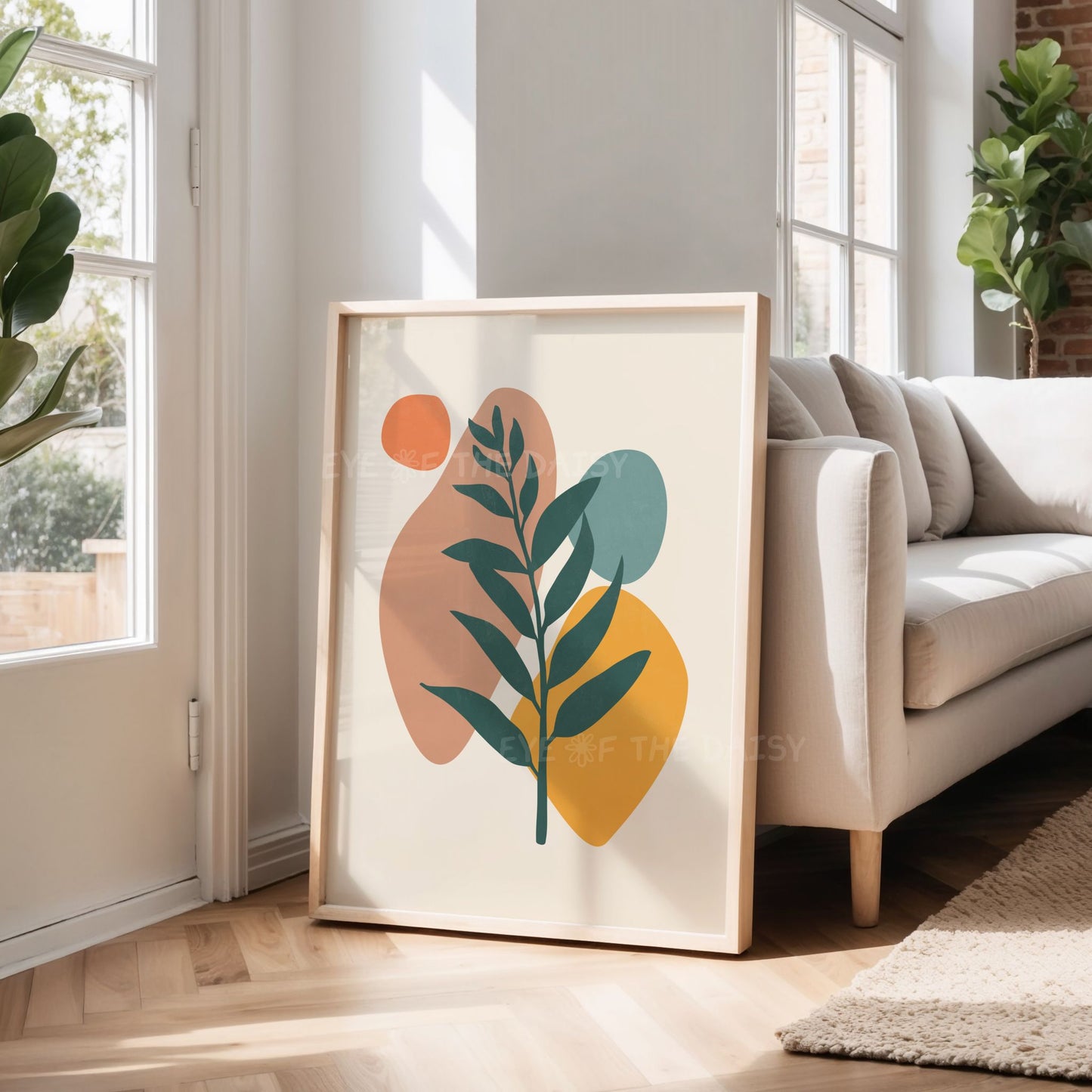 Warm color boho art print set of 6, printable gallery wall posters for contemporary natural interiors, instant digital download