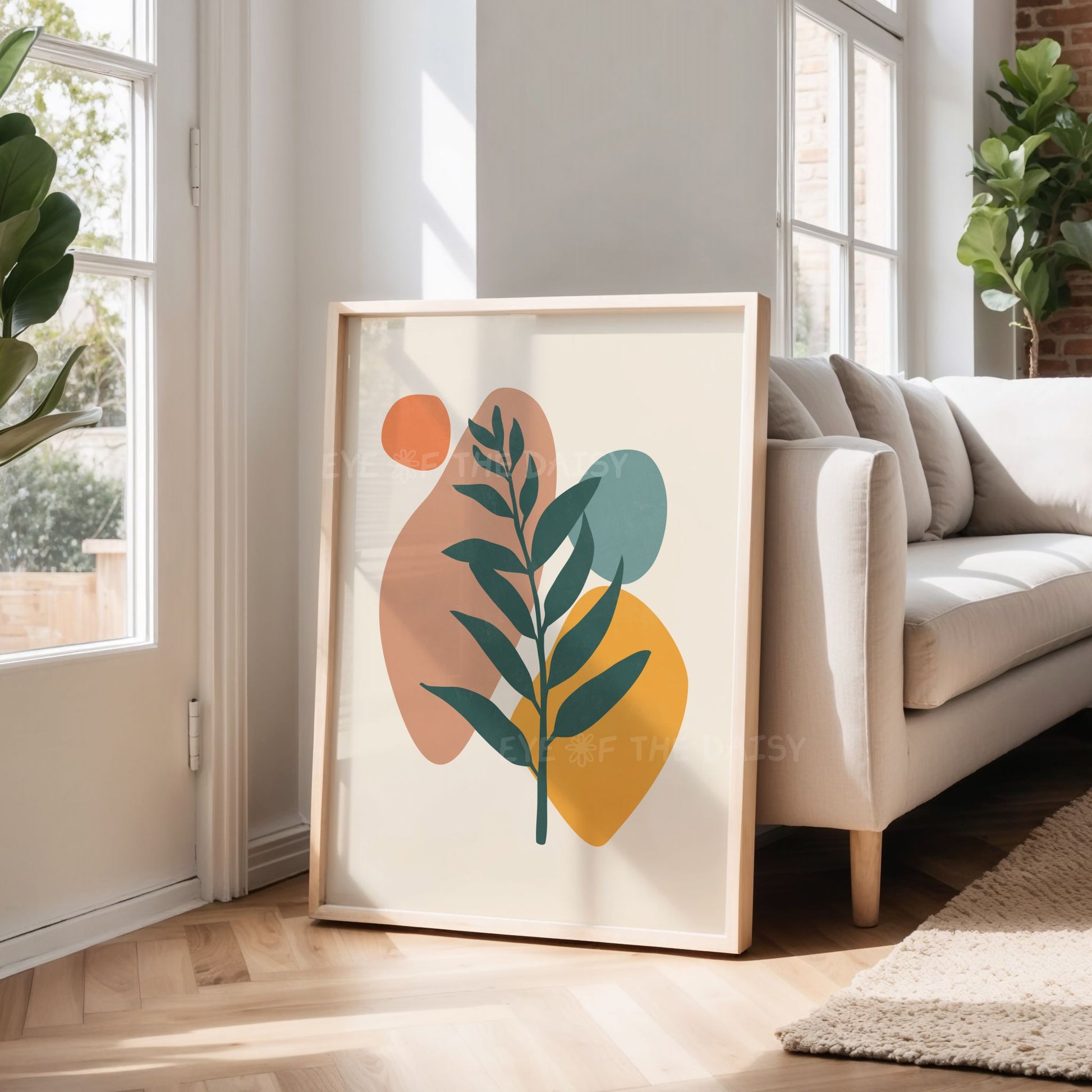 Warm color boho art print set of 6, printable gallery wall posters for contemporary natural interiors, instant digital download