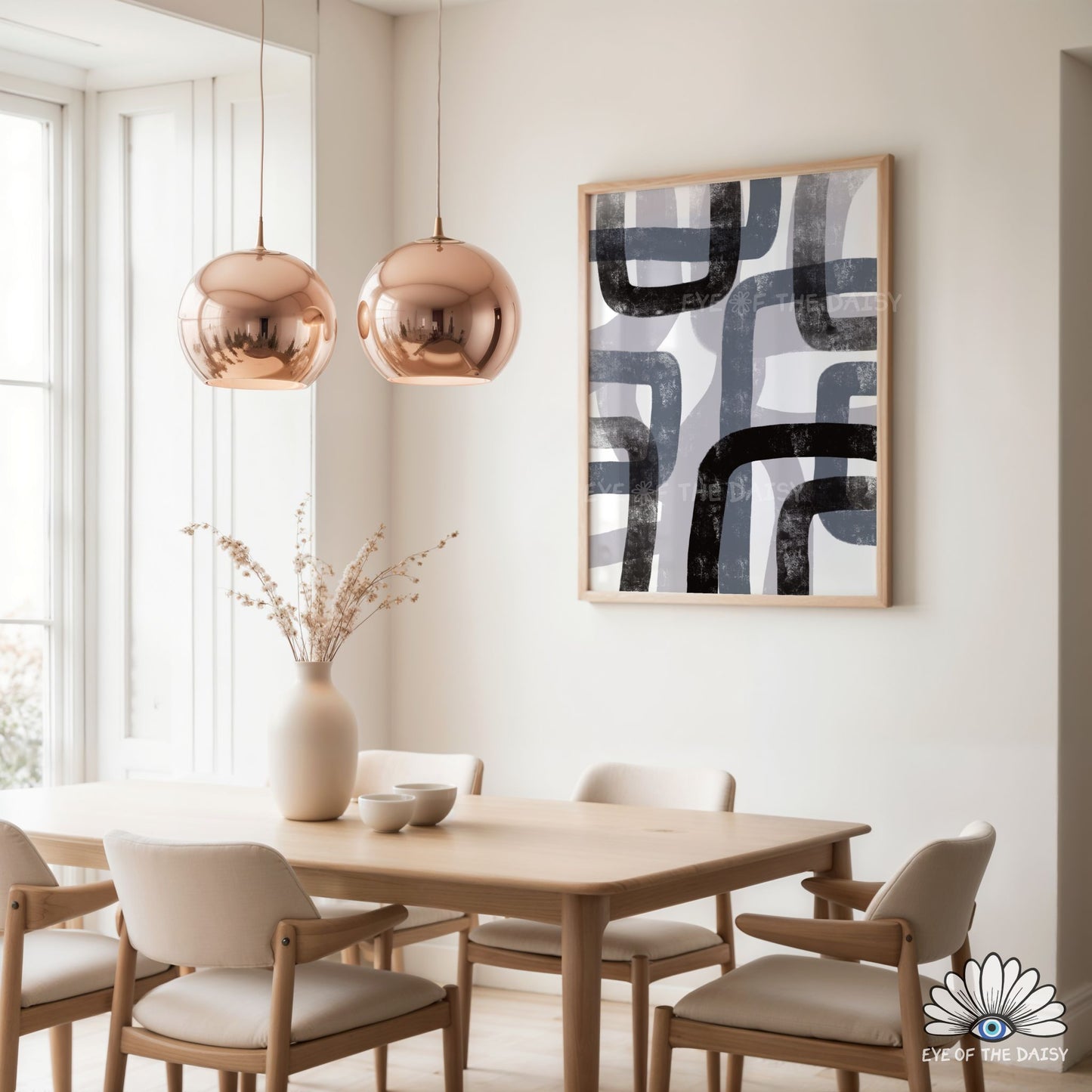 Monochrome textured abstract printable wall art in black, grey, and white, minimalist print for modern apartment decor