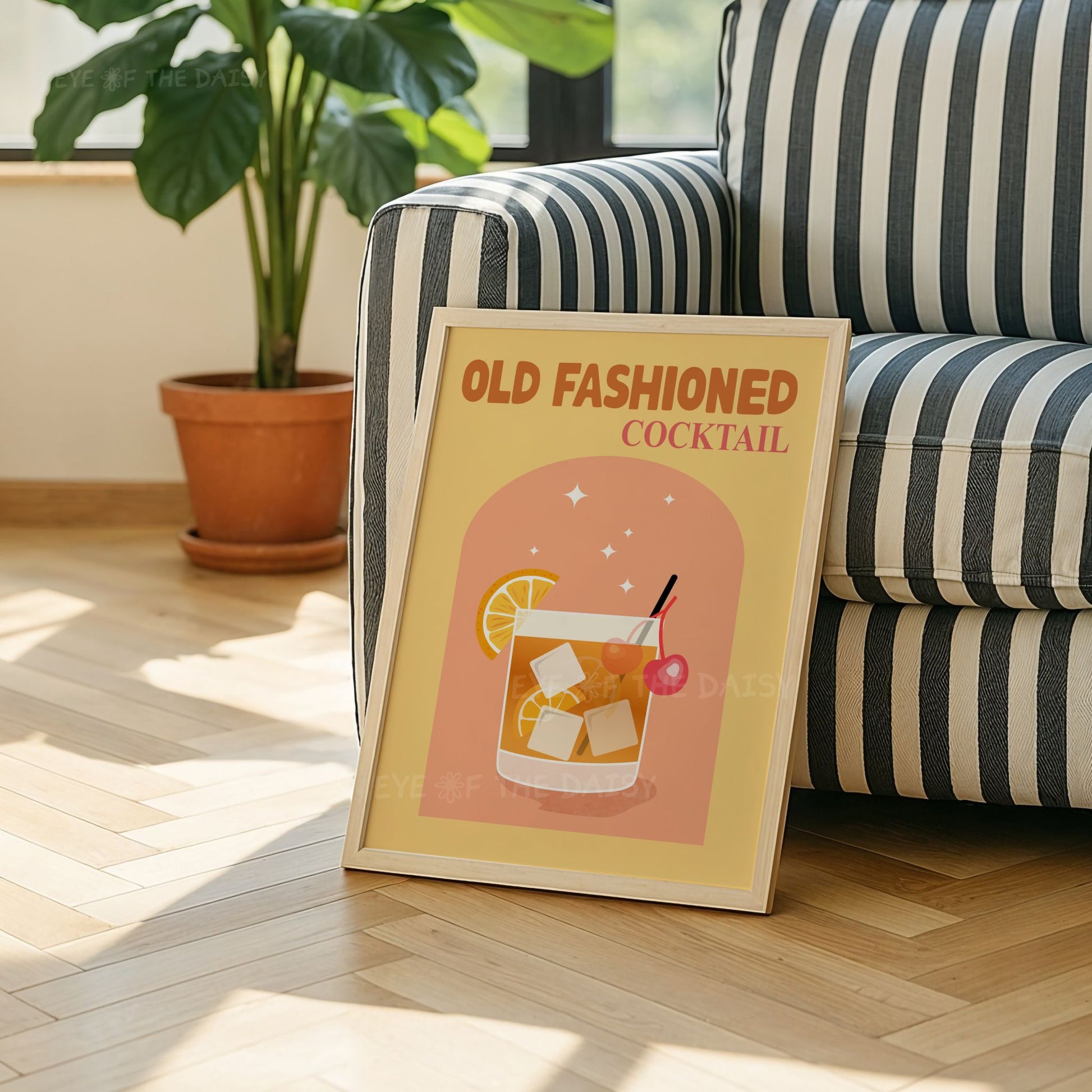 Trendy retro cocktail prints set of 6, drink prints gallery wall décor, printable digital download for entertaining spaces