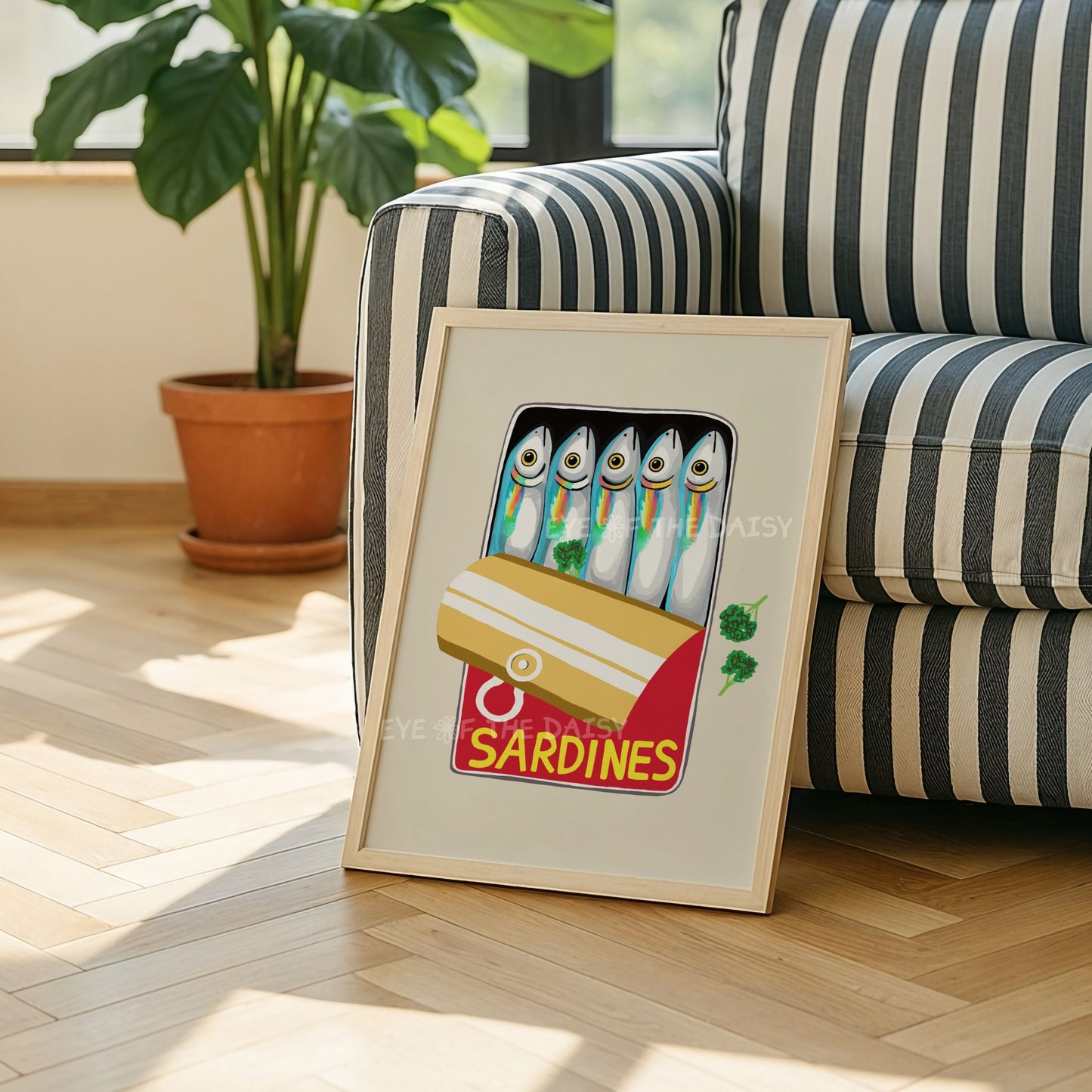 Tinned Sardines Print Digital Download | Retro Colourful Sardines Printable Wall Art