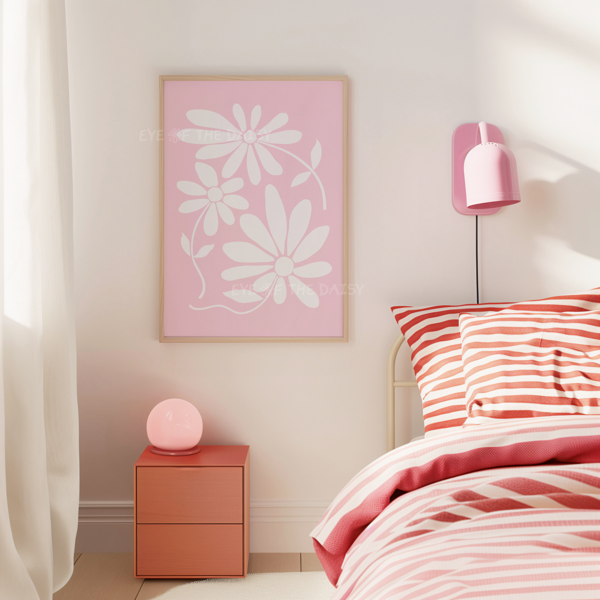 Abstract floral printable wall art set — pastel gallery wall of 6 digital downloads in pink, blue, lilac for nursery or bedroom decor