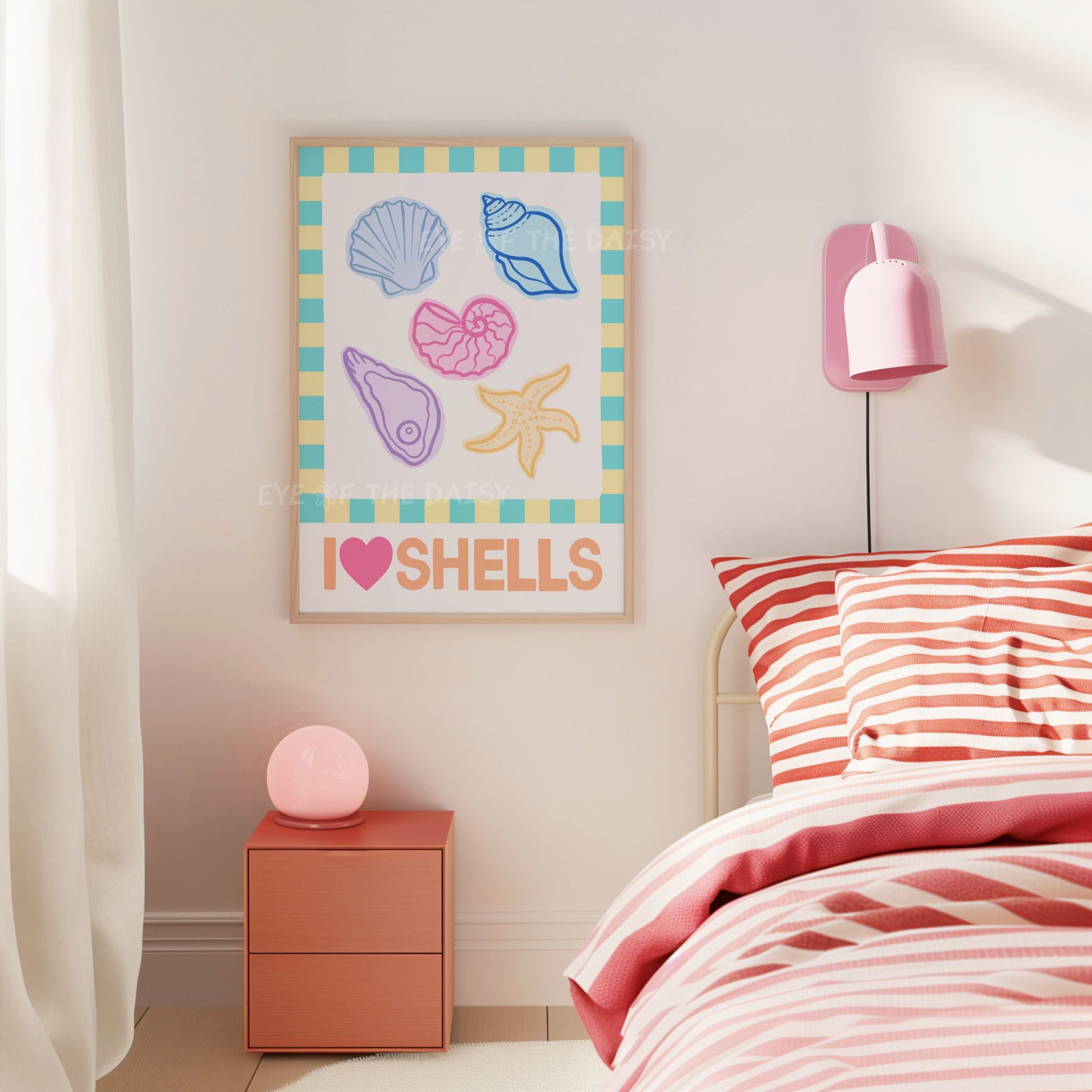 Set of 3 beachy printable posters – vibrant coastal wall art, digital download art for dorm or college room gallery wall set