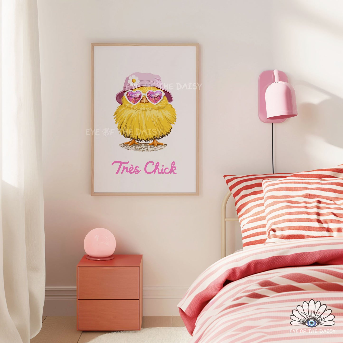 Funny Cute Chick Printable Wall Art | Fashion Spring Chick Print | Whimsical Easter Decor