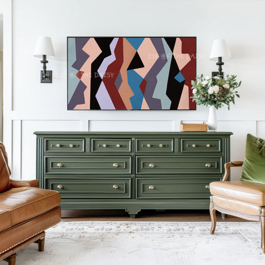 Mid Century Modern TV Art 4K | Neutral Tone Bauhaus Artwork for TV Screen 4K