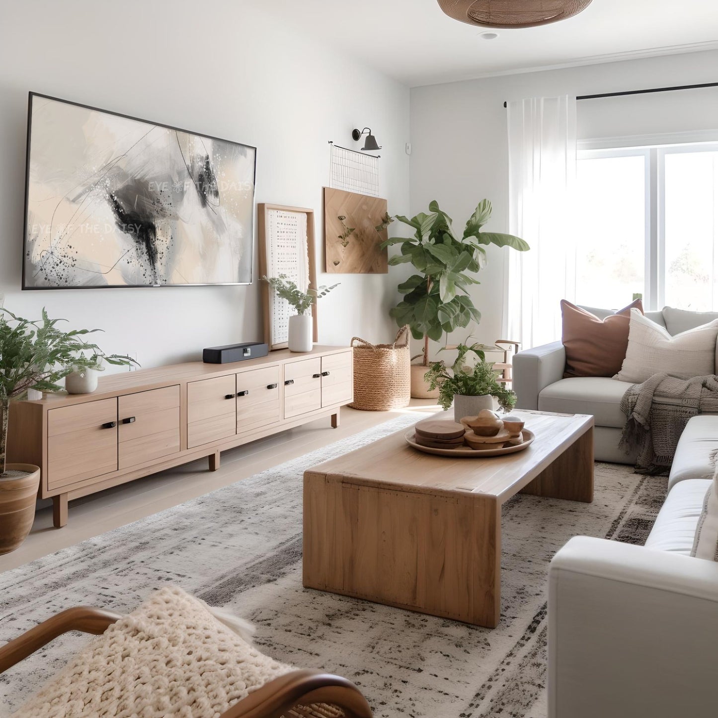 Neutral Abstract Expressionist 4K TV Art | Contemporary Digital Painting for TV Screen