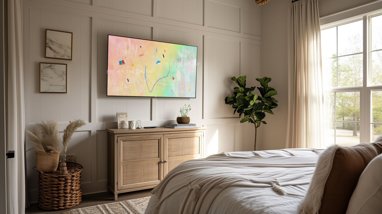 Pastel Rainbow Abstract Expressionist 4K TV Art | Contemporary Digital Painting TV Art 4K