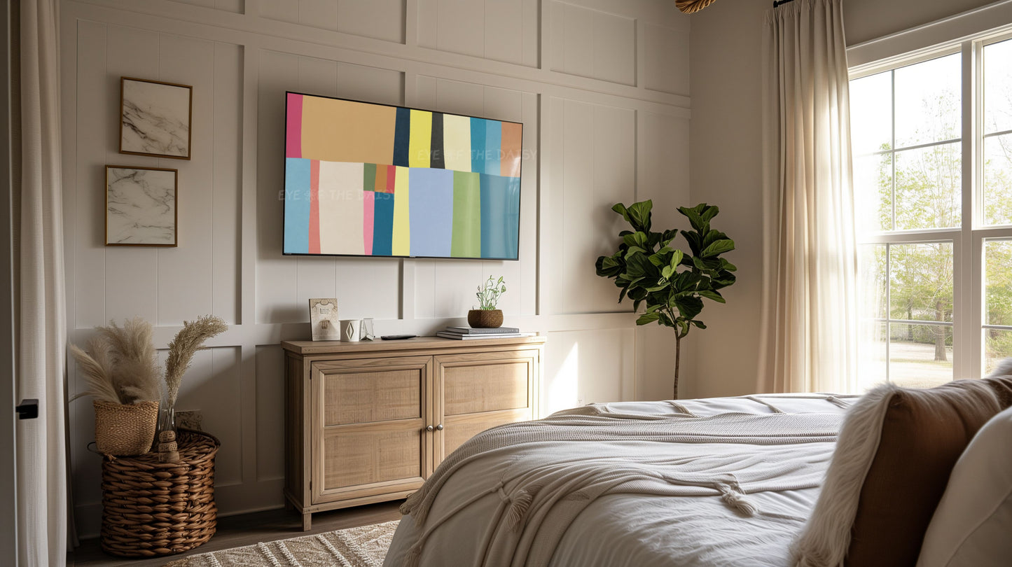 Contemporary Abstract TV Art 4K | Colourful Mid Century Modern 4K TV Art