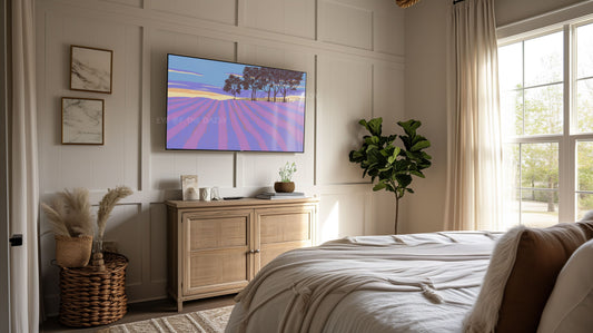 Minimal Landscape 4K TV Art | Contemporary Lavender Field 4K Art for TV Screen