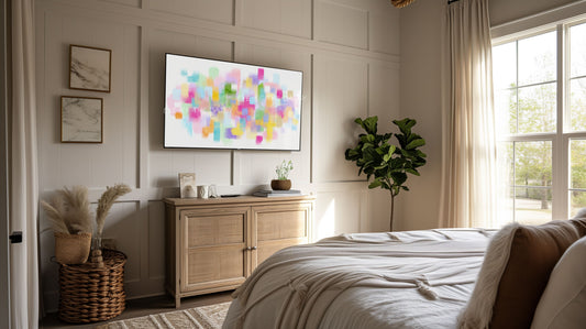 Pink Purple Green Yellow Abstract Expressionist 4K TV Art | Colourful Brushstrokes TV Art