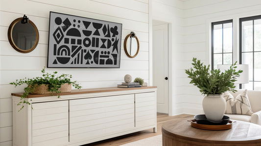 Black Grey Mid Century Modern Shapes 4K TV Art | Contemporary Abstract TV Art 4K