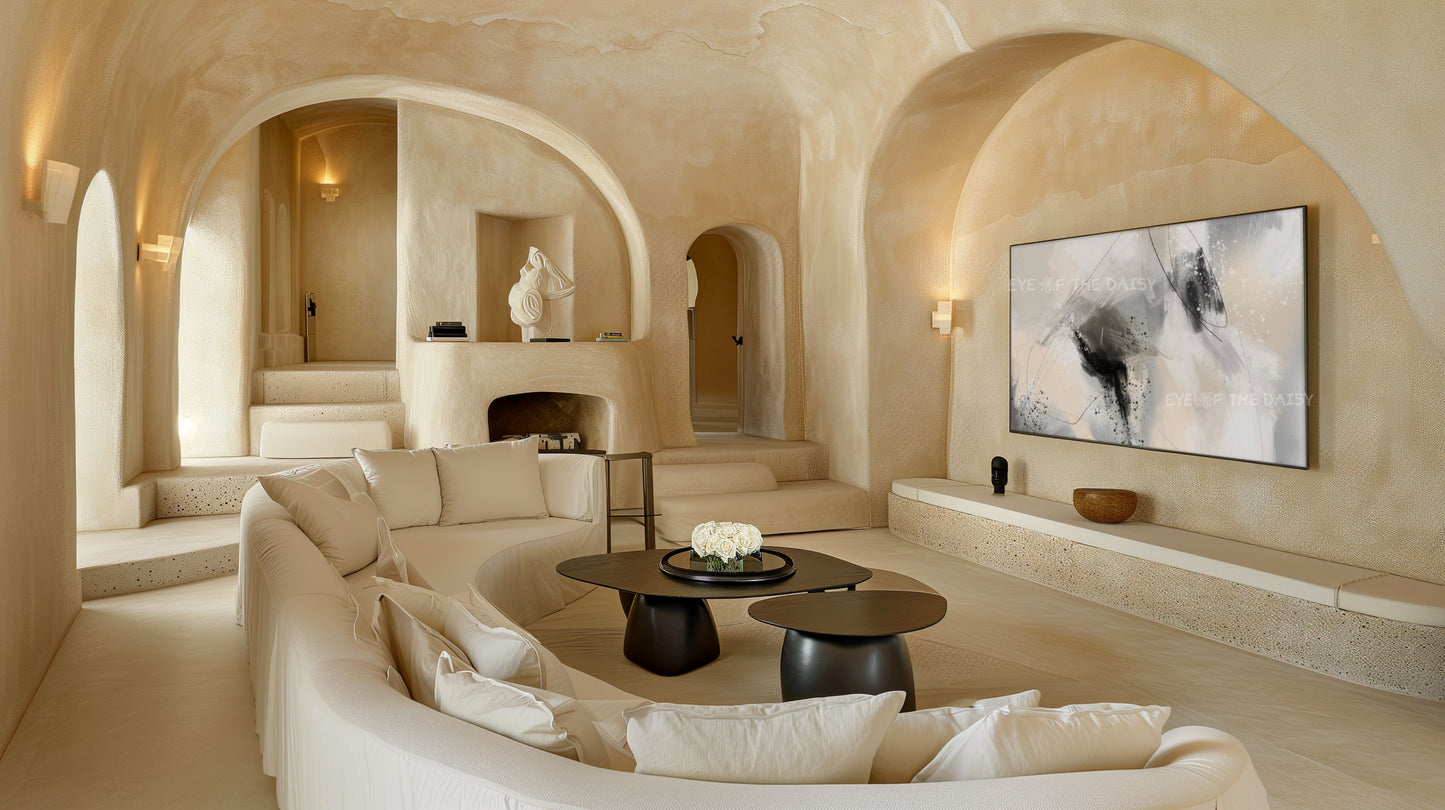 Neutral Abstract Expressionist 4K TV Art | Contemporary Digital Painting for TV Screen