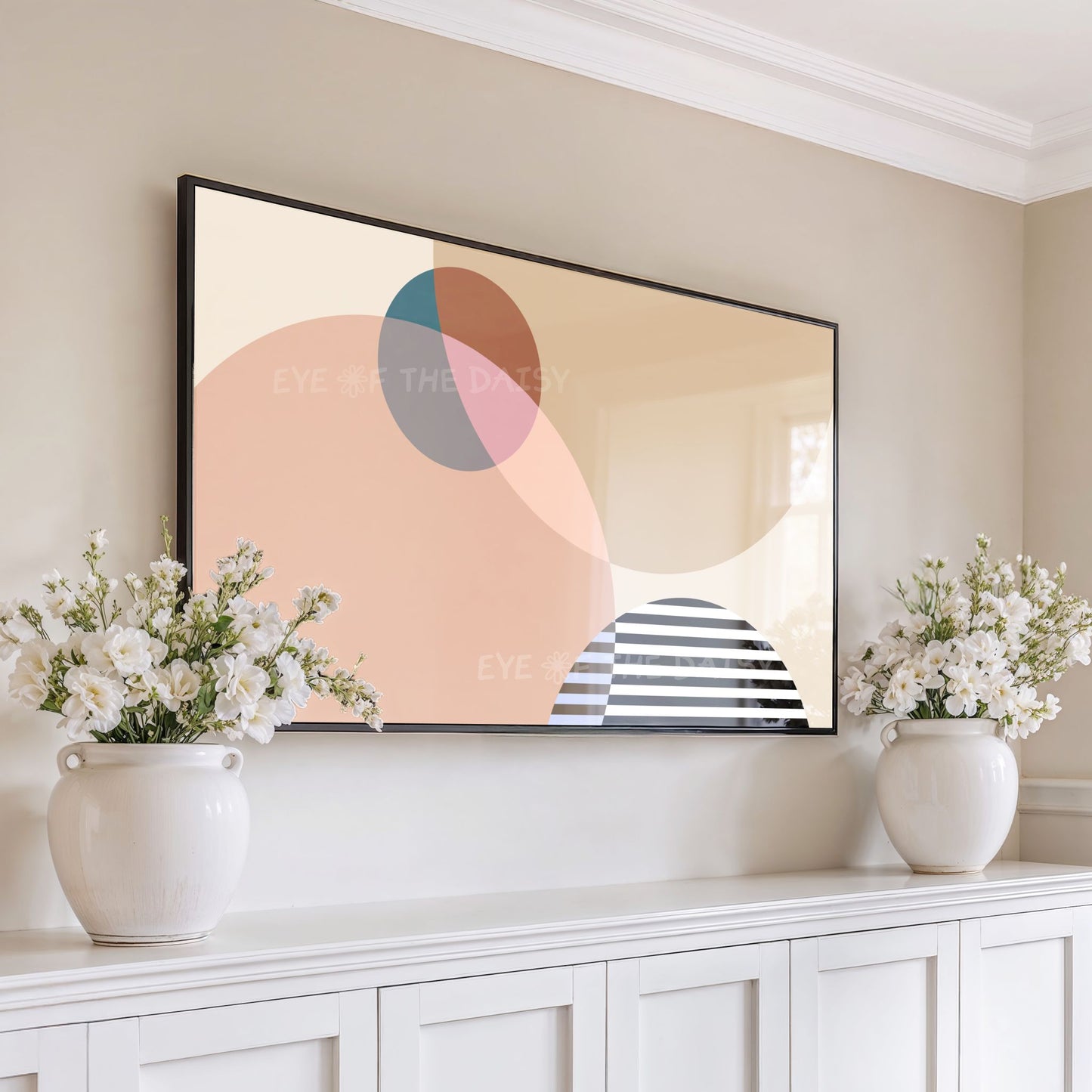 Neutral Minimal Abstract TV Art 4K | Contemporary Geometric 4K Art for TV Screen