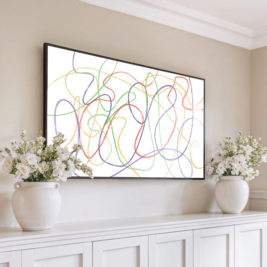 Colourful Abstract Scribble 4K TV Art | Contemporary Abstract 4K Art for TV Screen