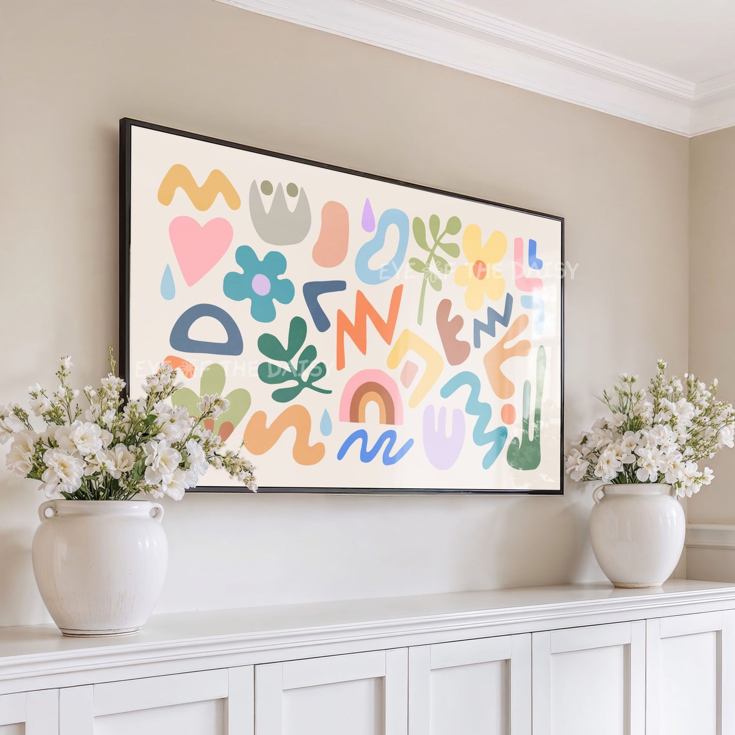 Colourful Abstract Cut-Out Shapes 4K TV Art | Vibrant Contemporary Modern TV Art 4K