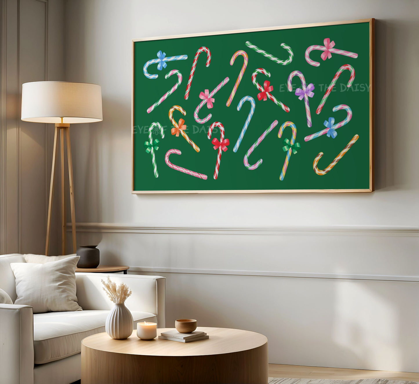 Candy Canes Christmas TV Art 4K | Colourful Holiday Art for TV Screen