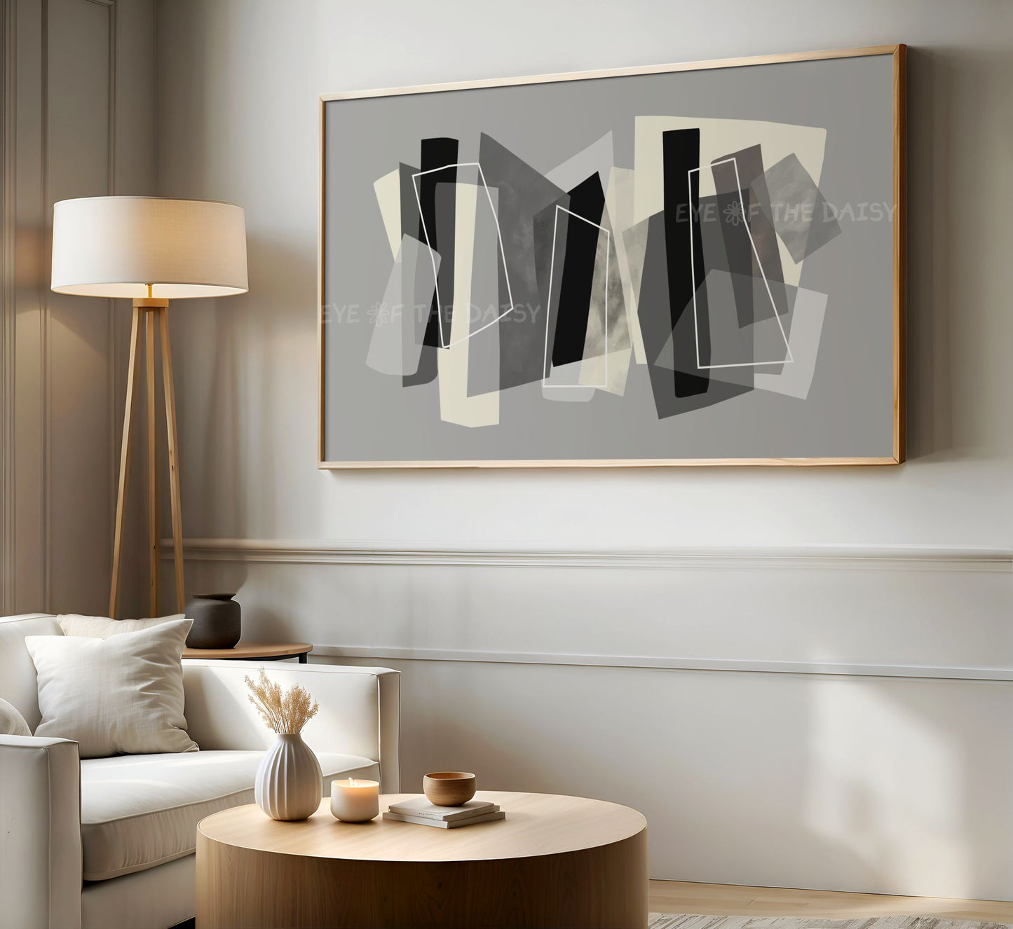 Grey Black Modern Abstract TV Art 4K | Contemporary Geometric 4K TV Art