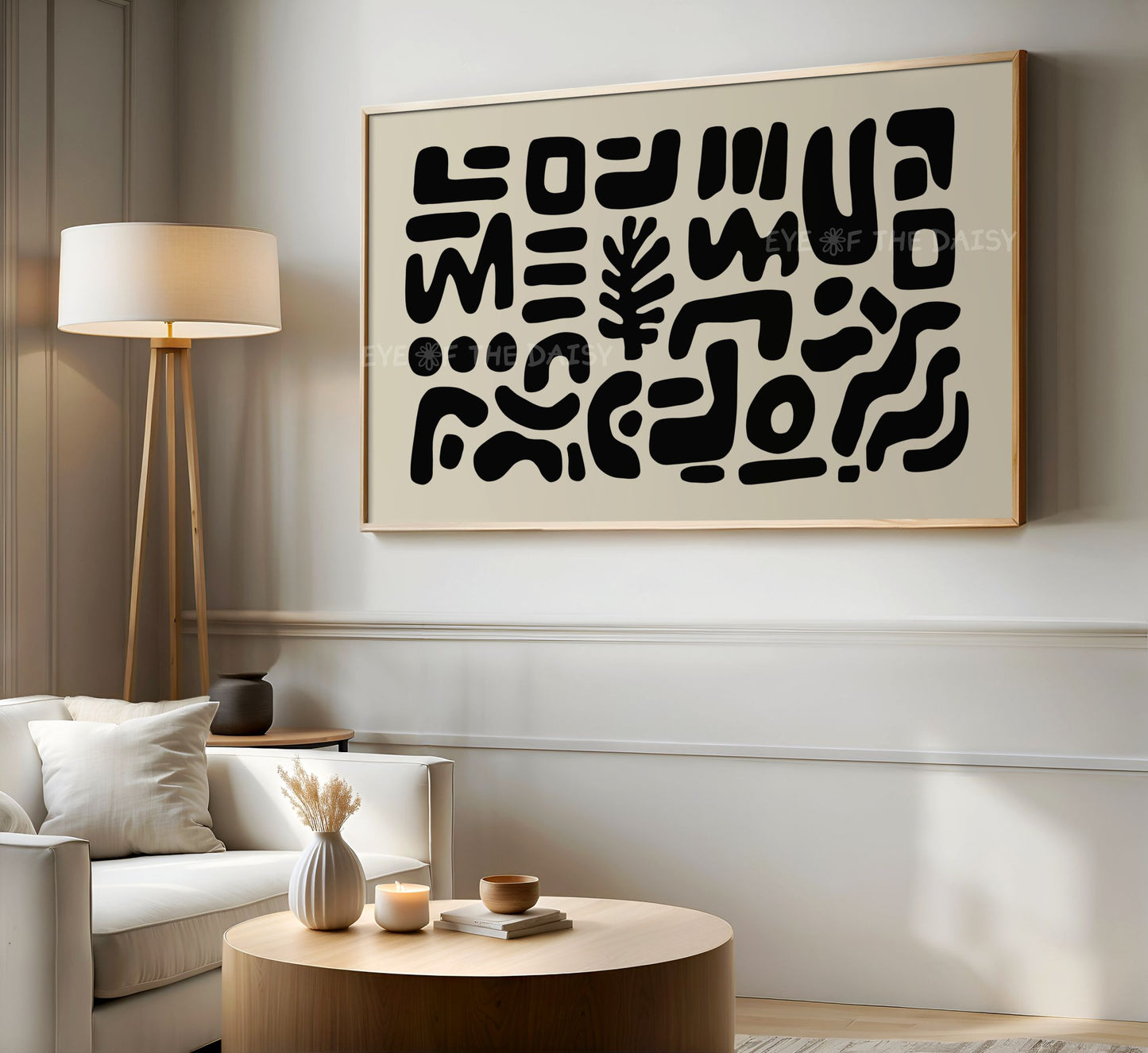 Black Abstract Shapes 4K TV Art | Neutral Modern Cut-Outs TV Artwork 4K