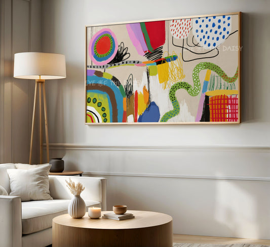 Quirky Contemporary Abstract 4K TV Art | Colourful Modern Expressionist TV Art 4K