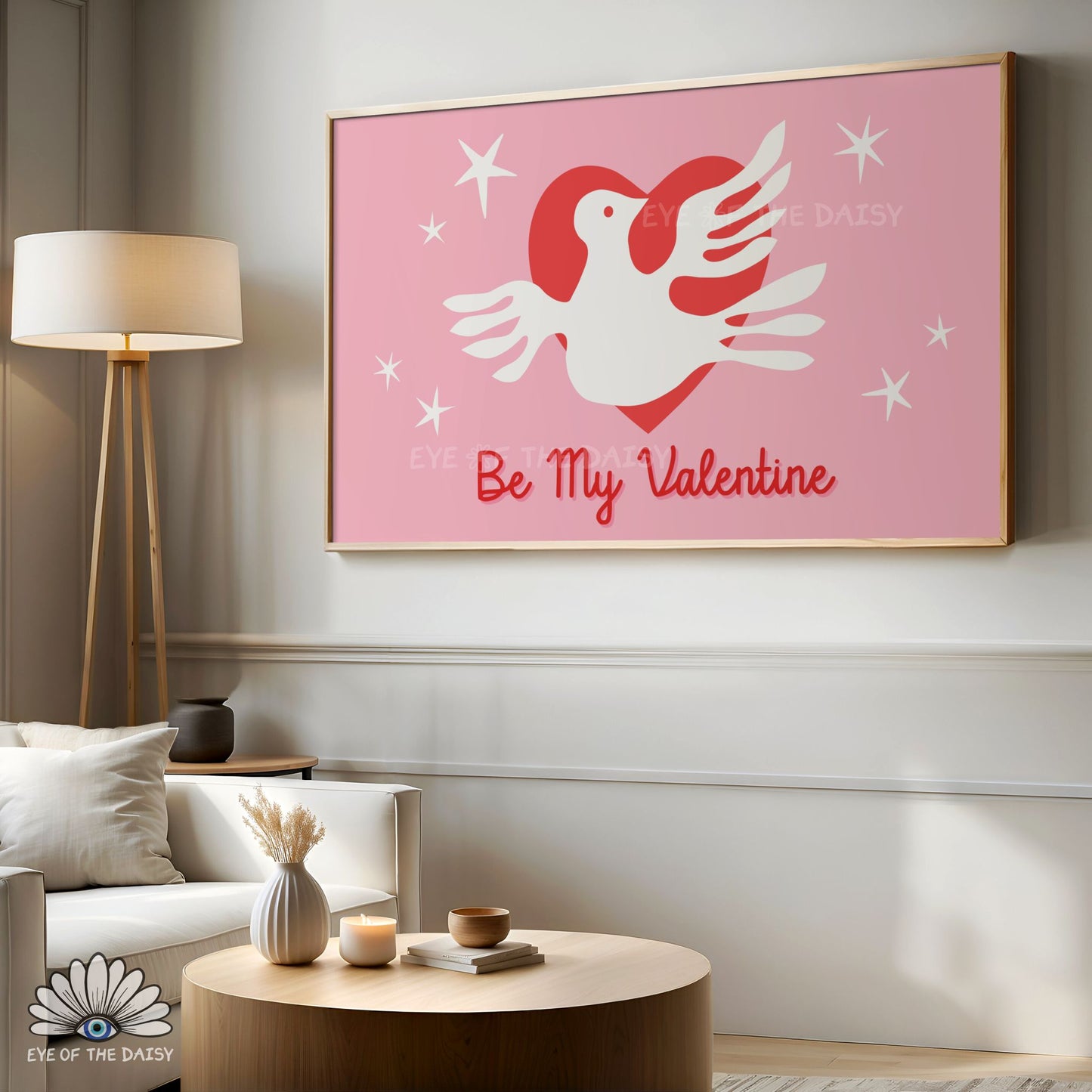 Cute romantic Valentine digital artwork for 4K TV art, fun contemporary screensaver art